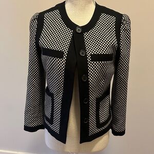 Club Monaco Black and White Patterned Blazer